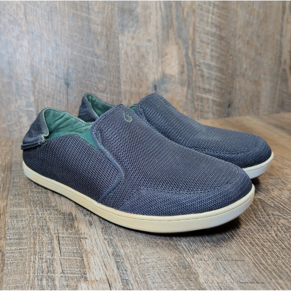 Olukai Nohea Mesh Slip-On All Weather Lightweight Sneaker Men's 8.5 Navy Blue